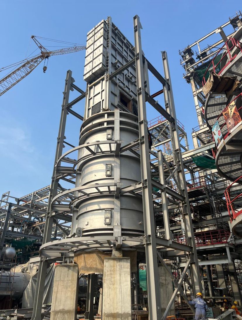 Scaffolded structural fabrication at height